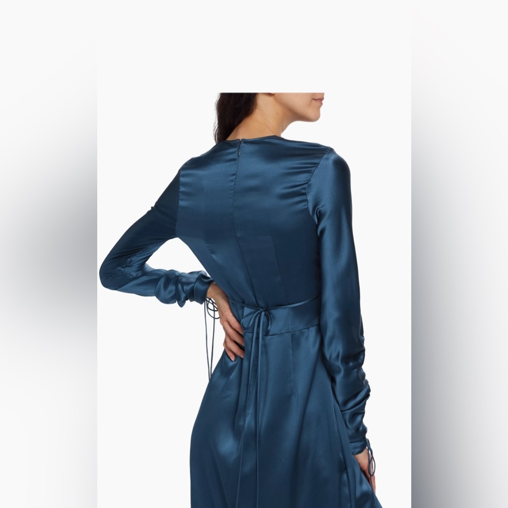 $1495 Alejandra Alonso Rojas Silk Satin Midi-Dress size 6 - Picture 3 of 11